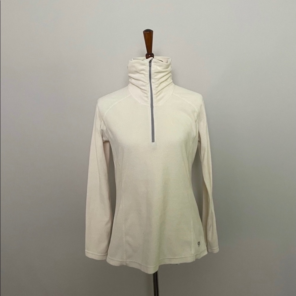 Mountain Hardwear Microchill Lite Lightweight Fleece Top 1/2 Zip Cream Ivory